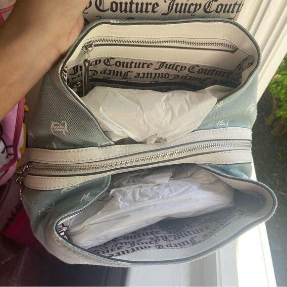 Juicy Couture Backpack - Light Blue and White - Rhinestone Logo - Picture 8 of 8
